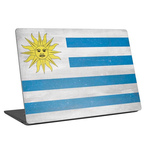 Uraguay Flag Distressed Universal Laptop 16in (13 x 9.4in) Skin